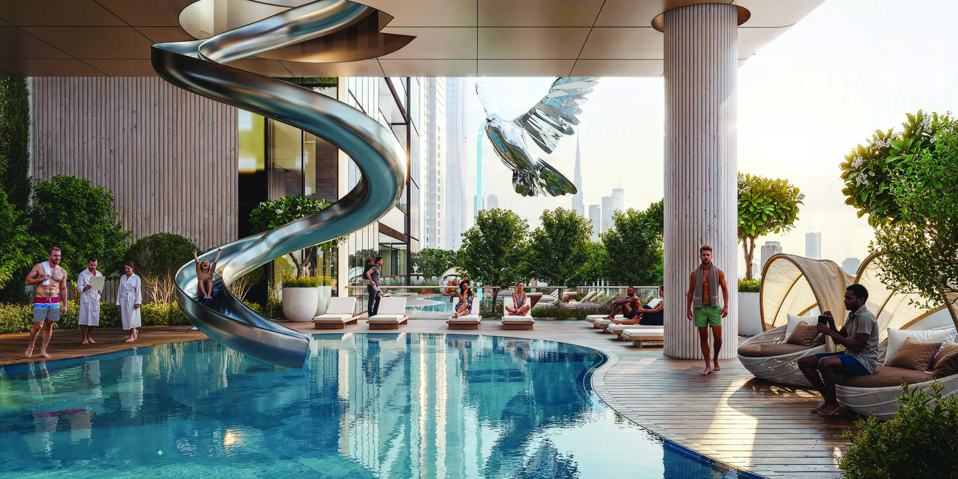 Sobha SkyParks family adventure pool and slide