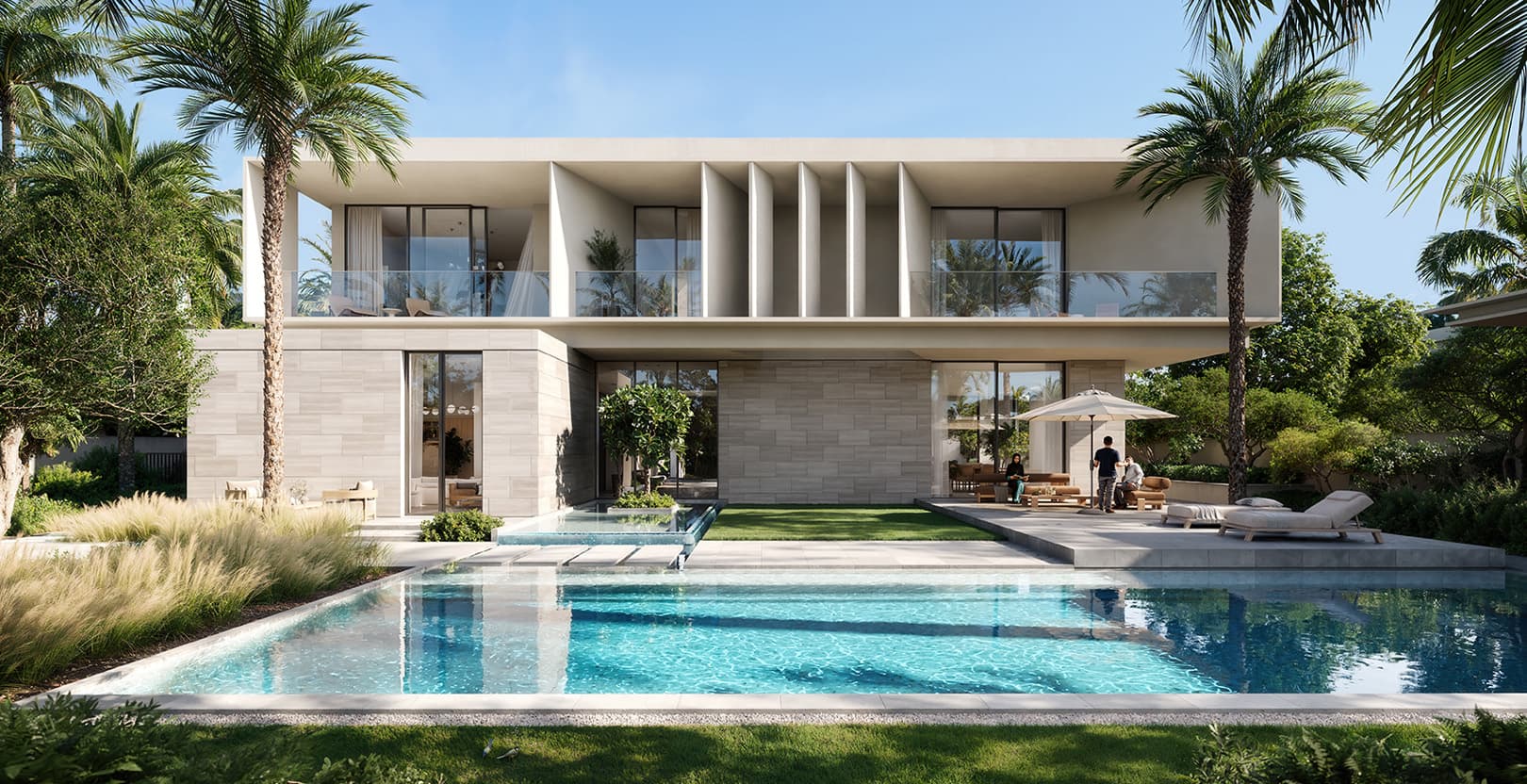 Lavita at The Oasis: villa garden and private pool — official rendering