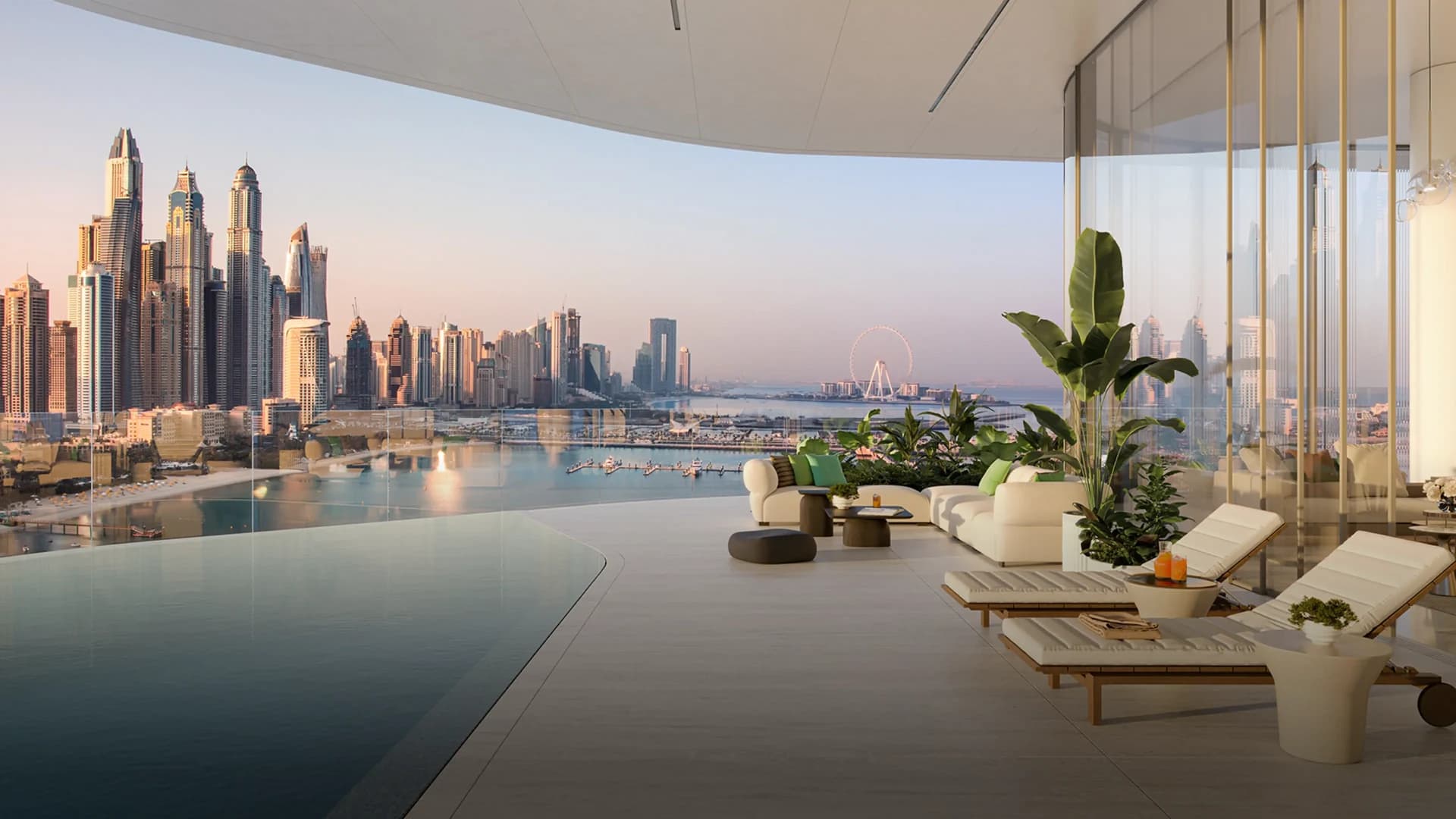 AVA at Palm Jumeirah: private pool and terrace; official developer rendering