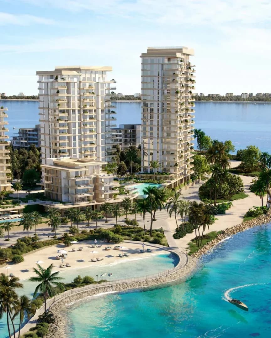 Bay Grove waterfront buildings; official developer rendering