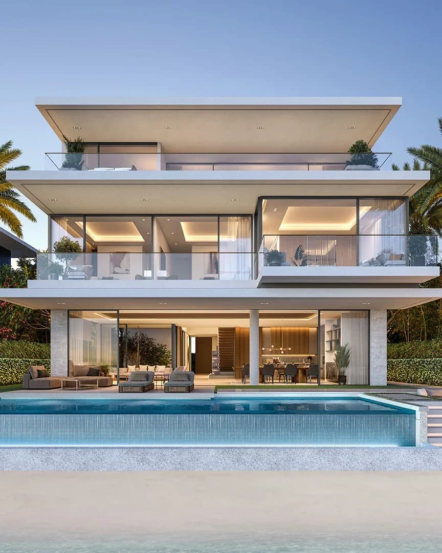 Palm Jebel Ali villa exterior; official developer rendering