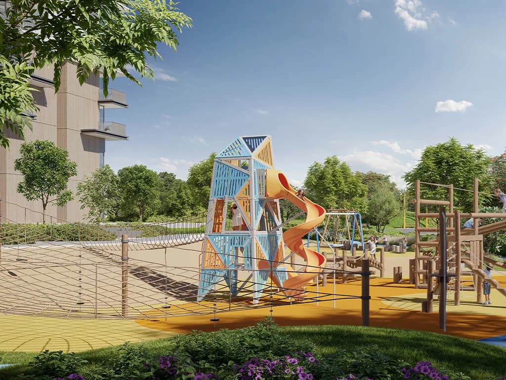 Hillsedge: children's climbing frame and slide (developer rendering)
