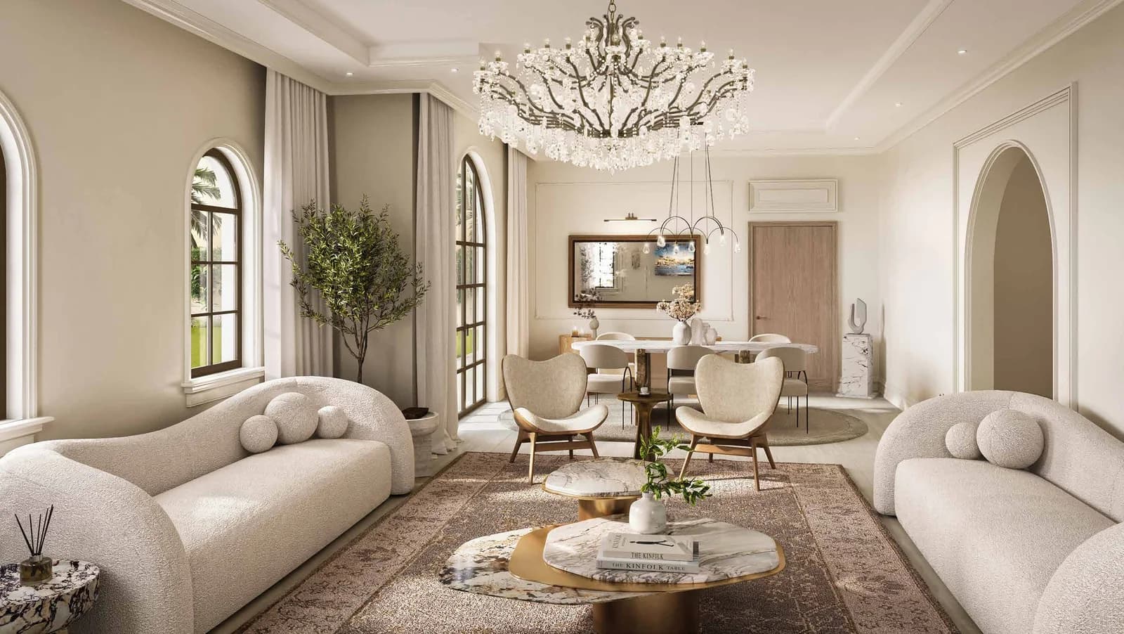 Malaga at Bloom Living: premium villa living and dining room, indicative developer rendering