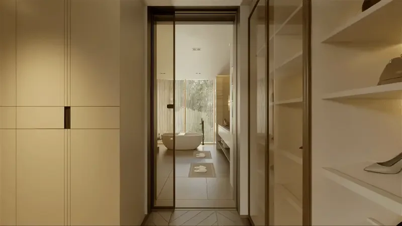 The Wilds Villas: six-bedroom villa dressing area, developer rendering