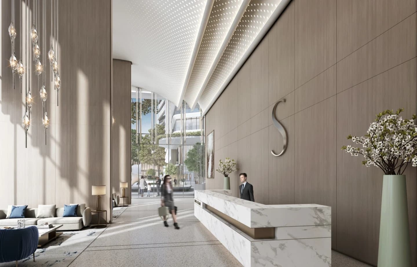 Selene Beach Residences: Reception lobby (Developer rendering)