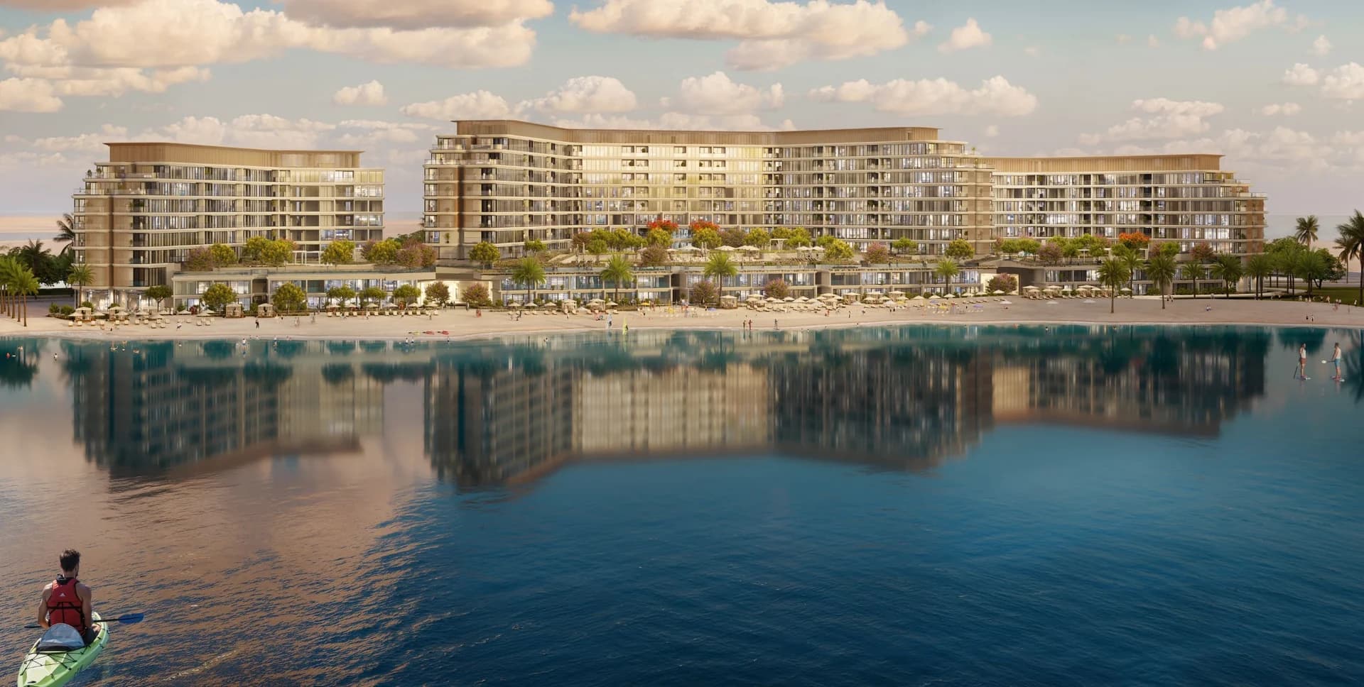 Aquamarine Beach Residences: Buildings along the shoreline (Developer rendering)