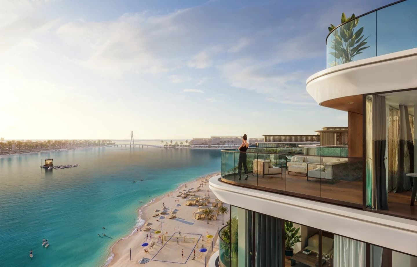 Coastline Beach Residences: Illustrative coastal balcony view (Developer rendering)