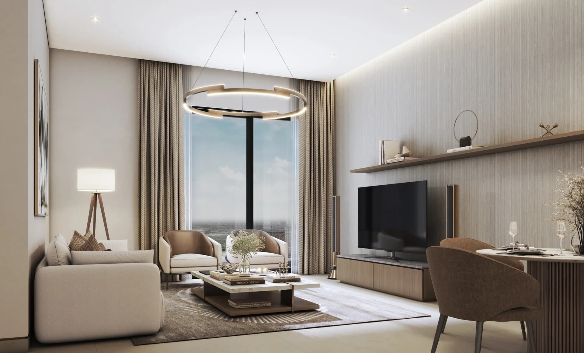 Skyvue Altier: Illustrative living and dining room (Developer rendering)