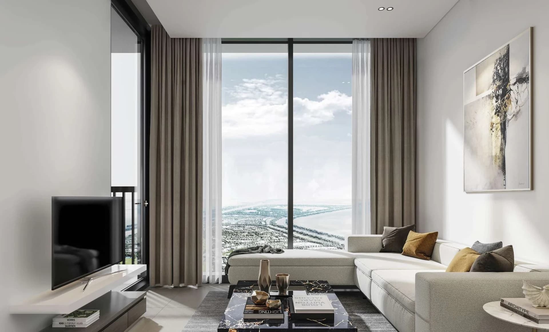 Sobha Orbis: Illustrative living and dining room (Developer rendering)