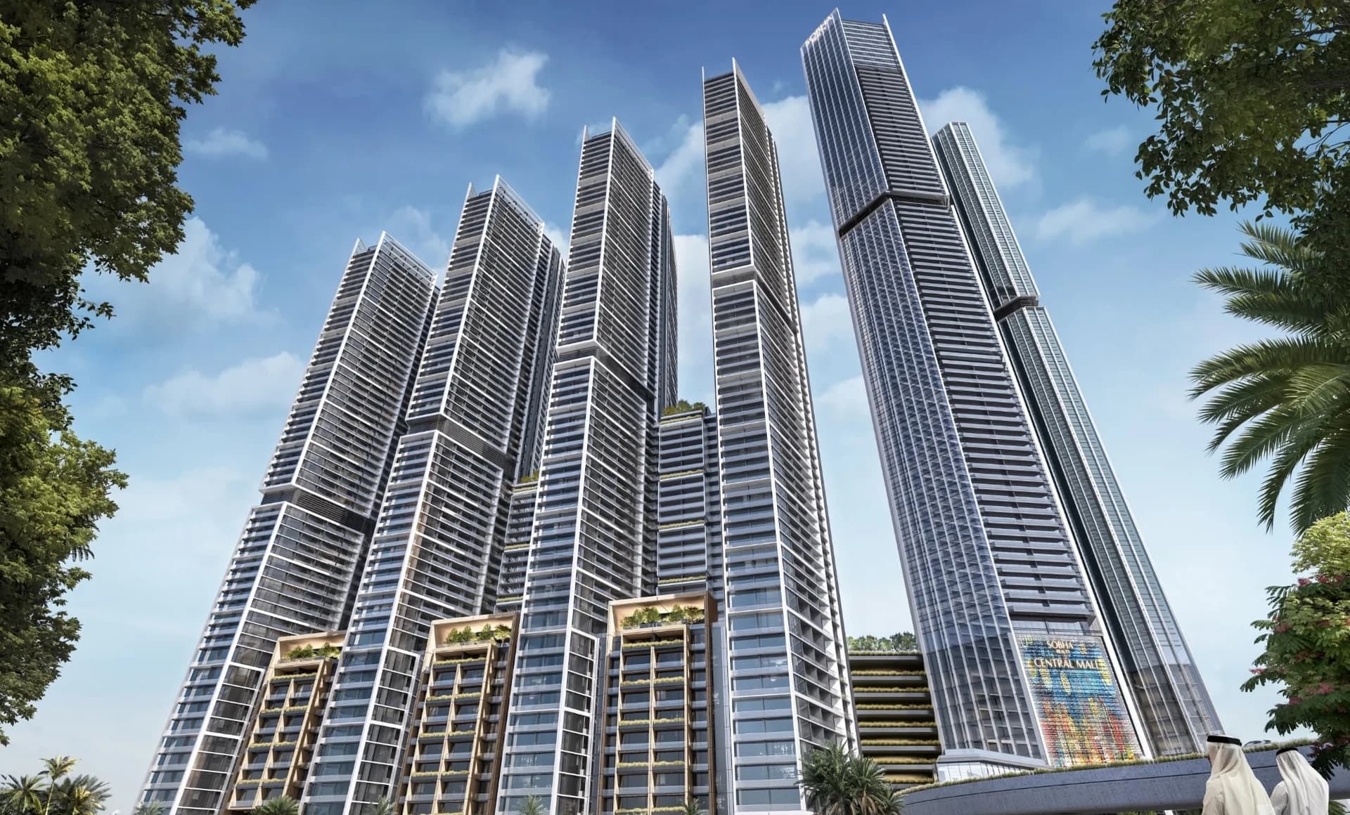 The Eden at Sobha Central: Residential towers and shared surroundings (Developer rendering)