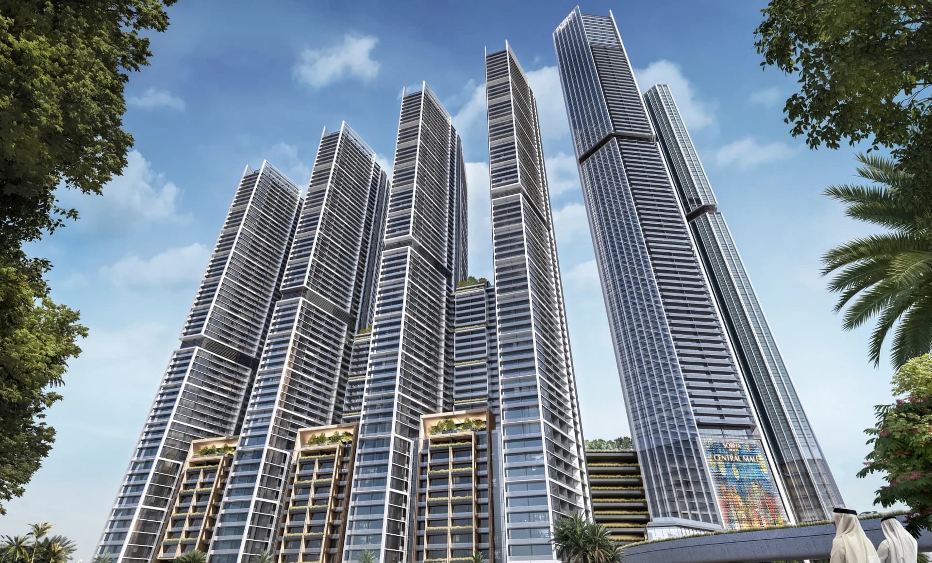 The Horizon at Sobha Central: Residential towers and shared surroundings (Developer rendering)