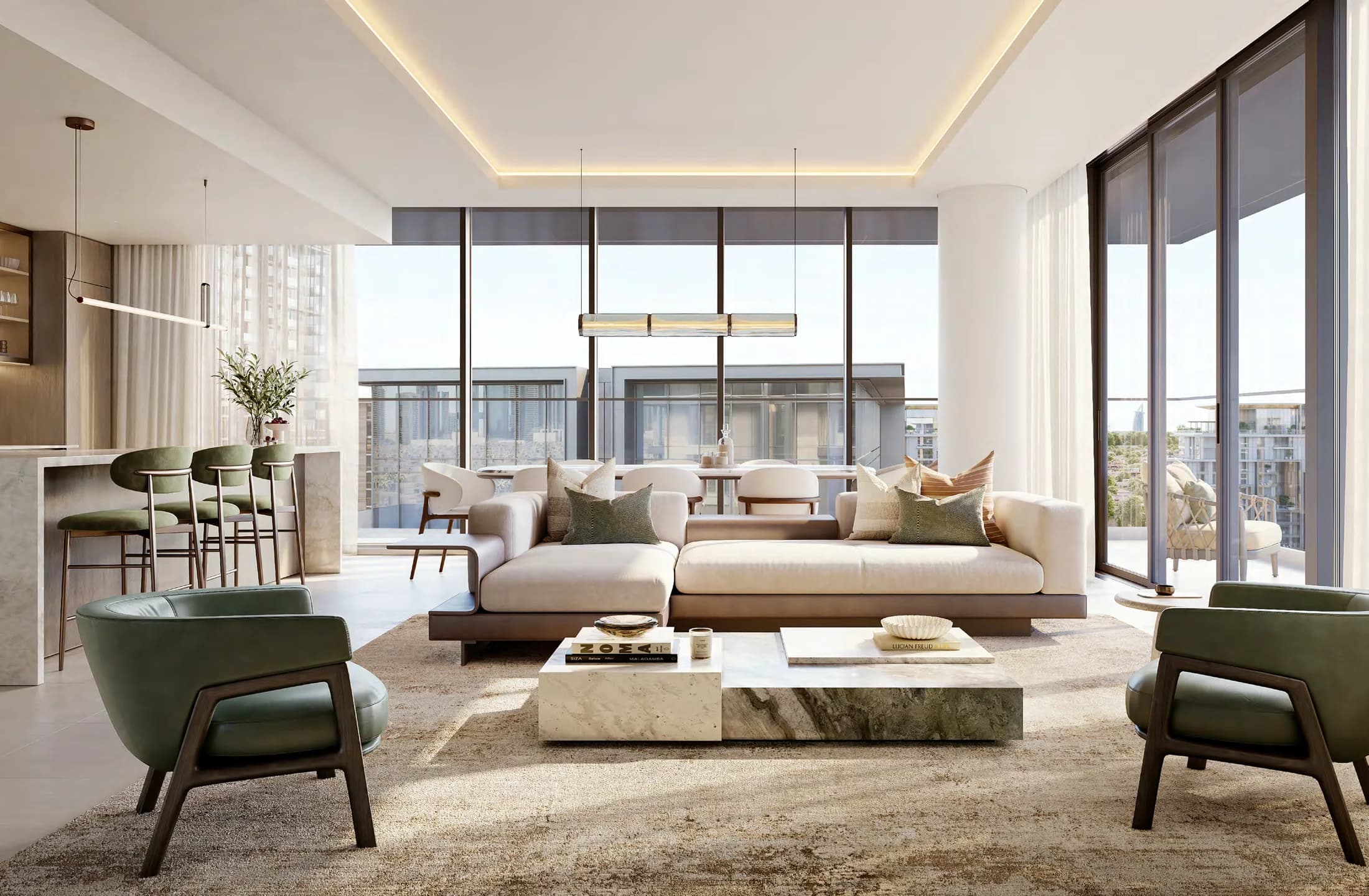Crestlane 4 and 5 living room; official developer rendering