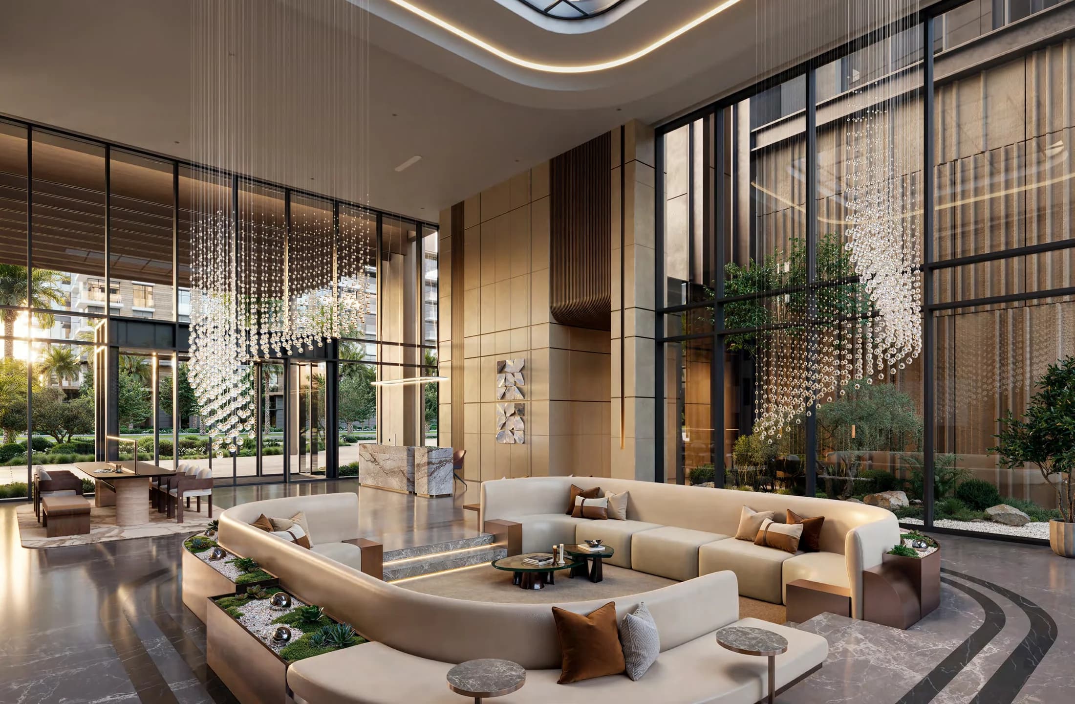 Crestlane 4 and 5 lobby; official developer rendering