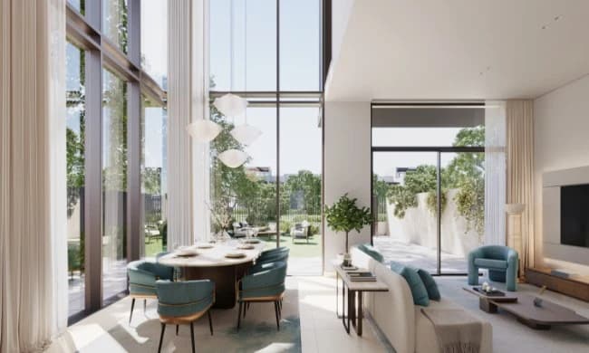 La Tilia at Villanova: dining and living room; official developer rendering