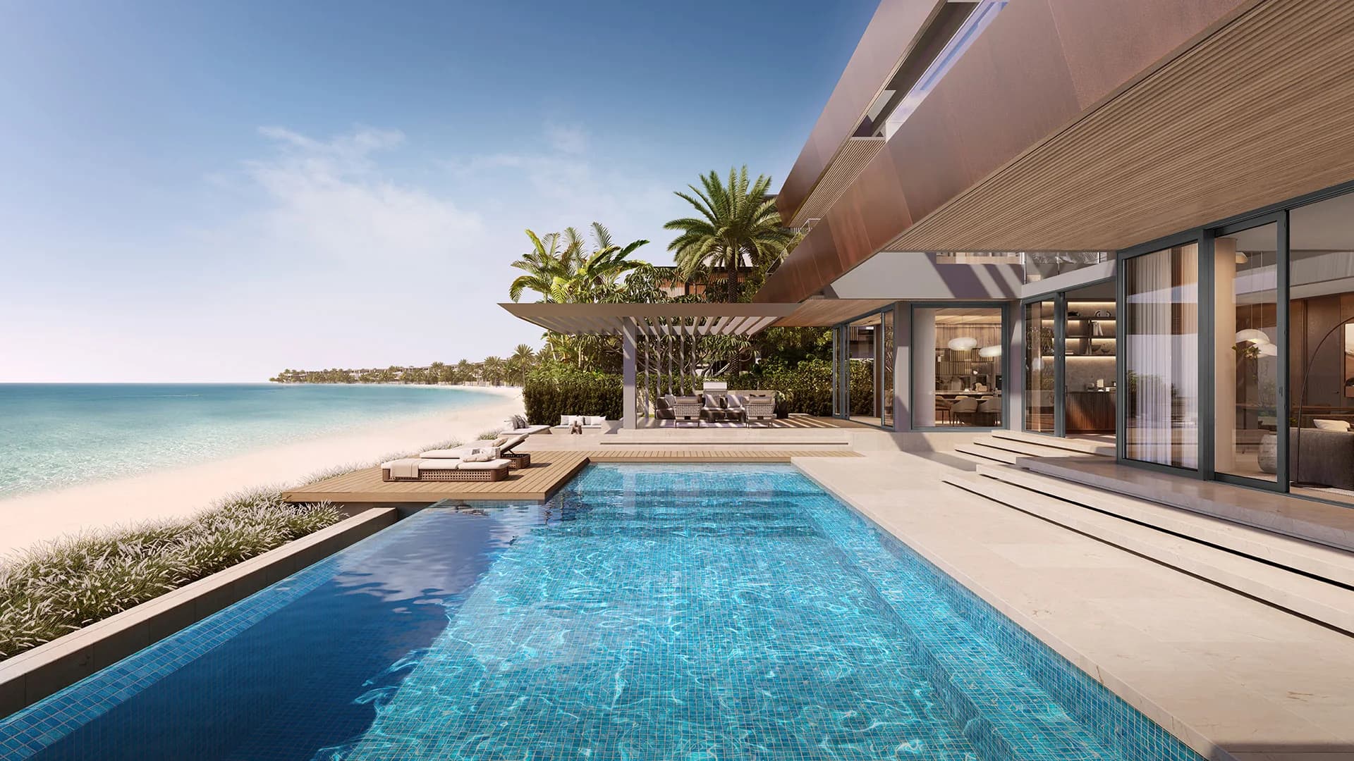 Palm Jebel Ali villa pool terrace; official developer rendering
