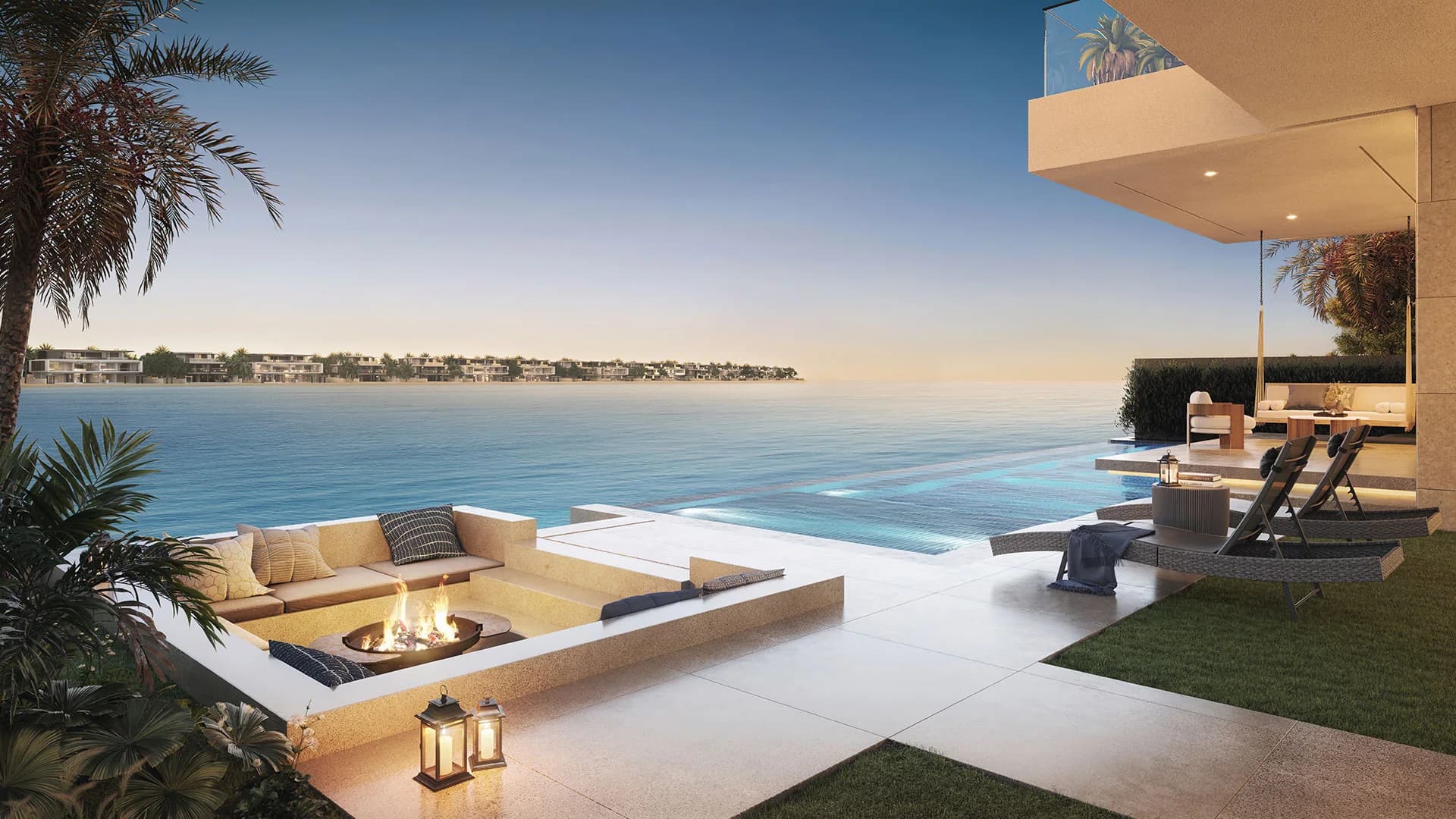 Palm Jebel Ali villa terrace; official developer rendering