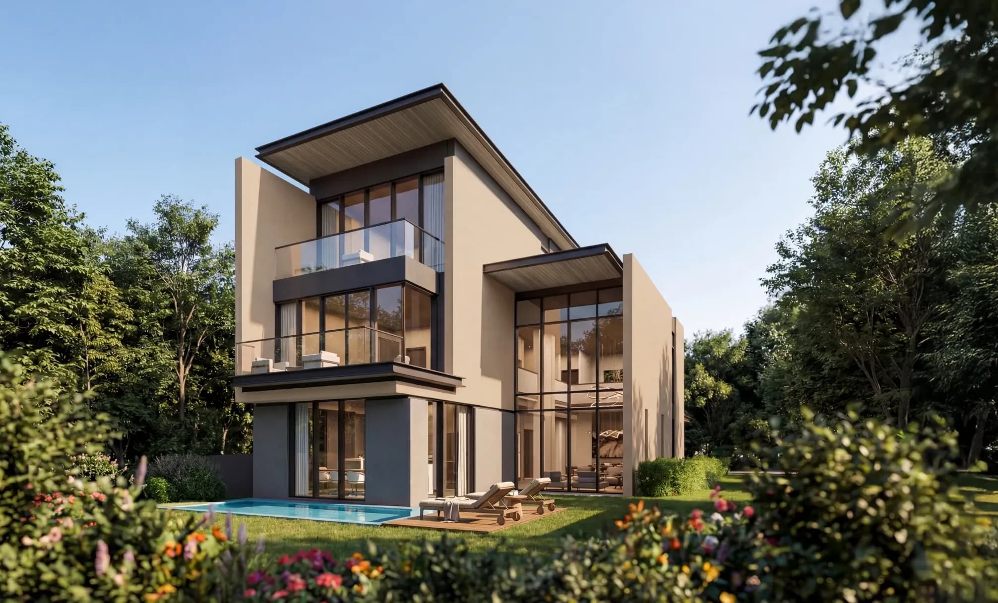 The Orchard at Sobha City: Villa facade beside landscaped outdoor space; official developer rendering