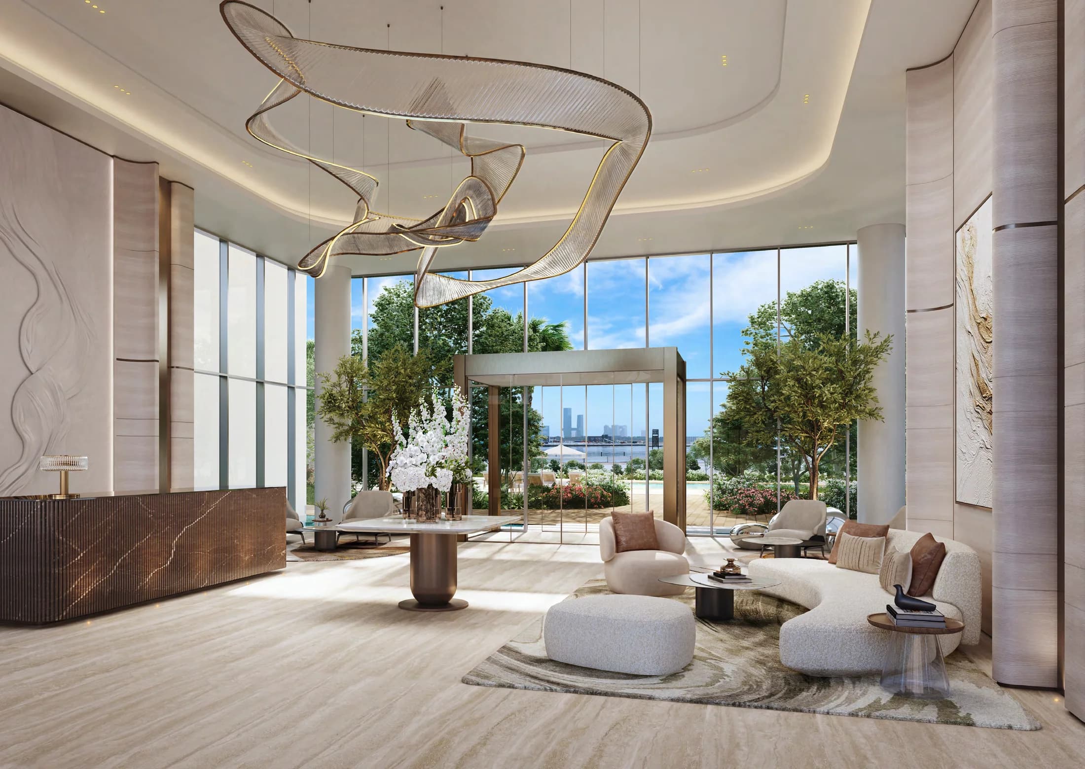 بهو المدخل في ذا إيديت في حي دبي للتصميم؛ تصور رسمي من المطور