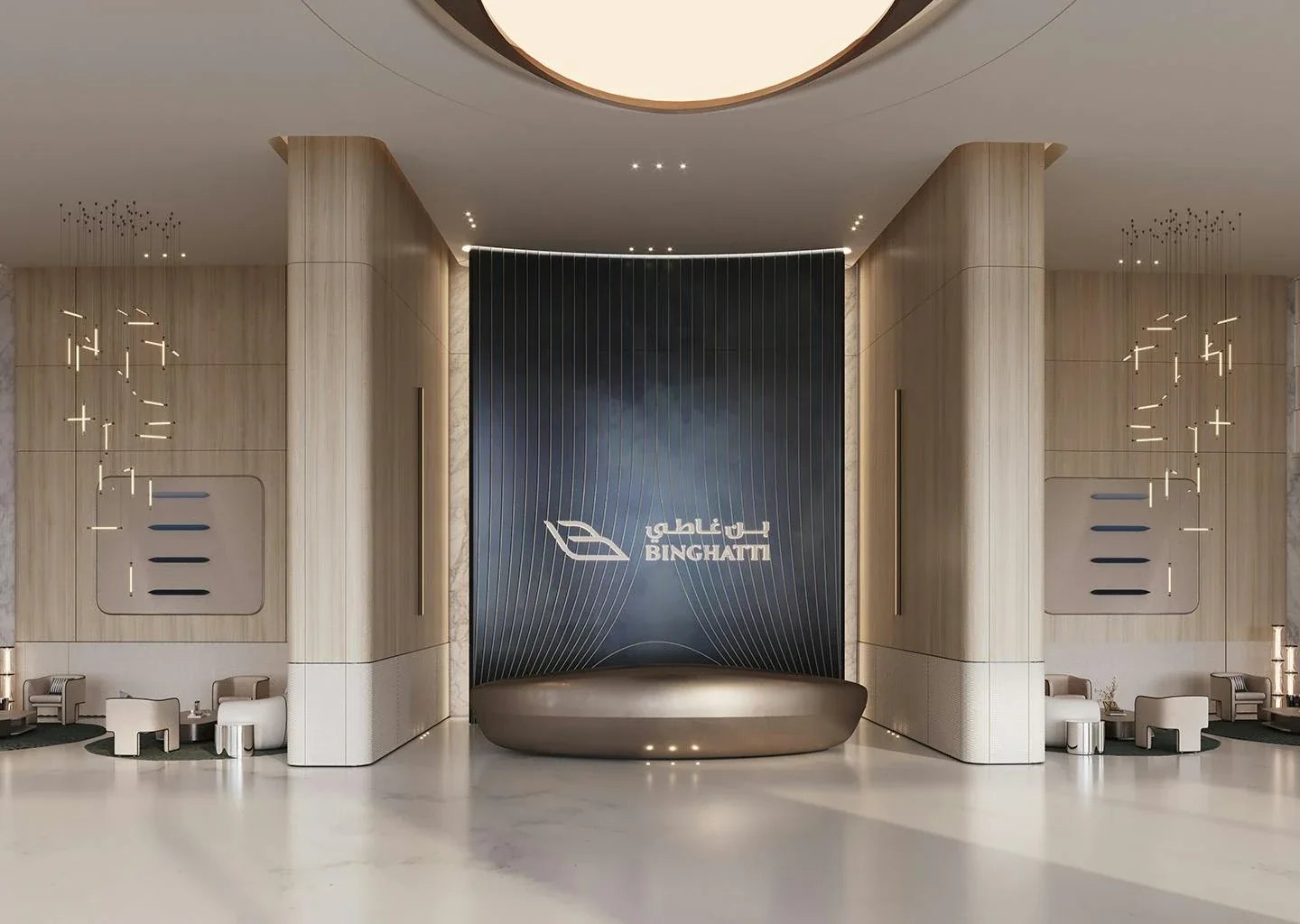 Binghatti Skyrise: Entrance lobby (developer rendering)