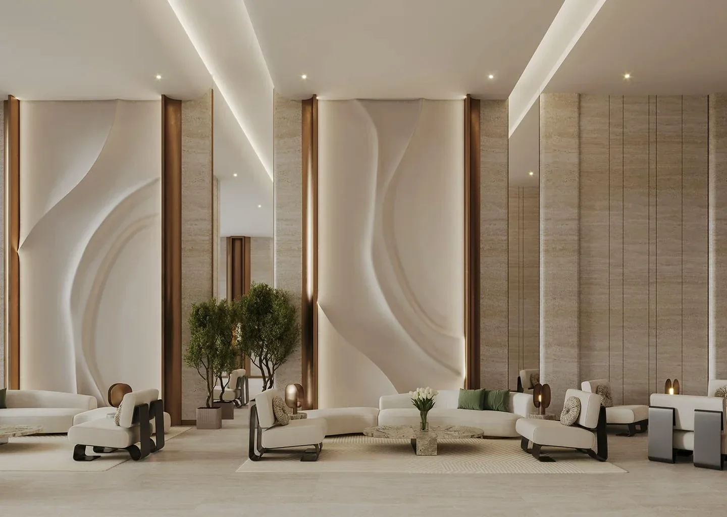 Binghatti Starlight: Lobby seating area (developer rendering)