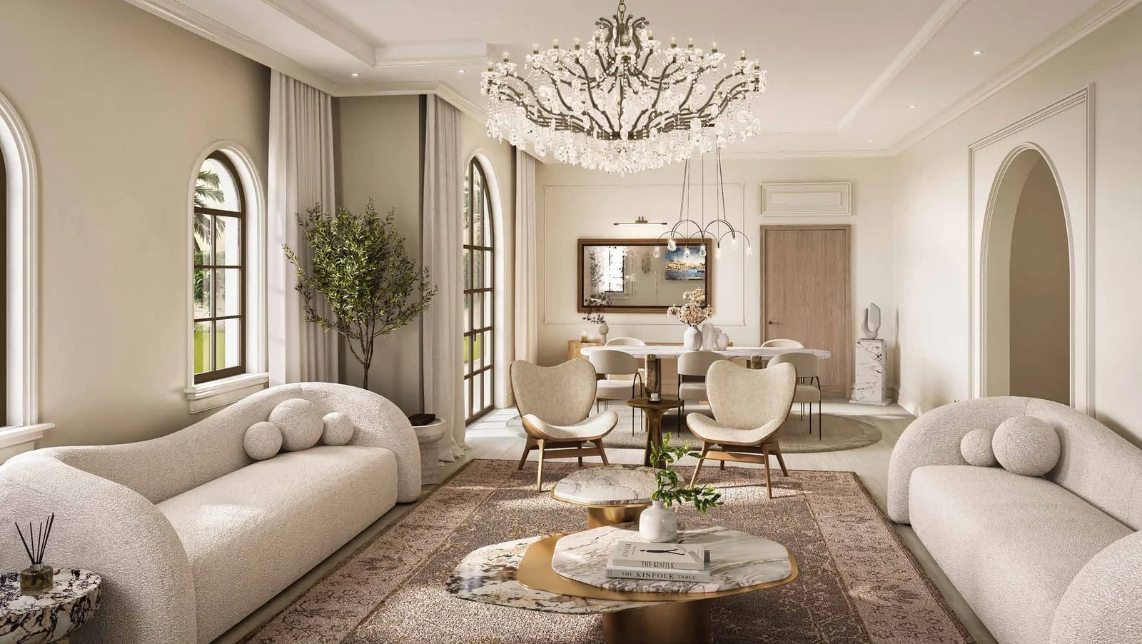 Malaga at Bloom Living: premium villa living and dining room, indicative developer rendering