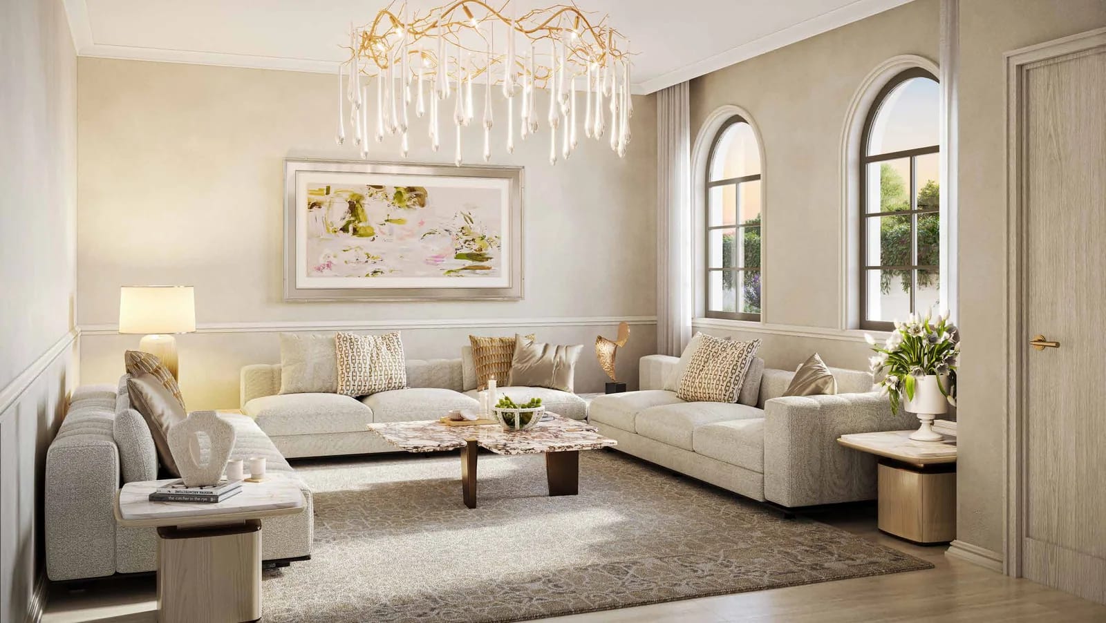 Malaga at Bloom Living: premium villa majlis, indicative developer rendering