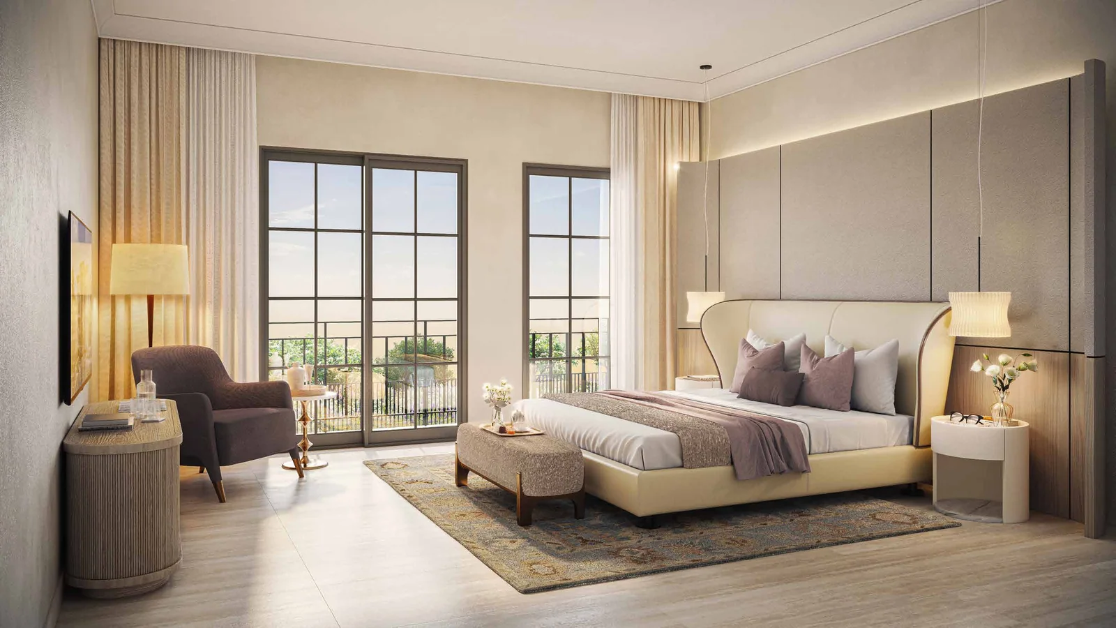 Malaga at Bloom Living: premium villa master bedroom, indicative developer rendering