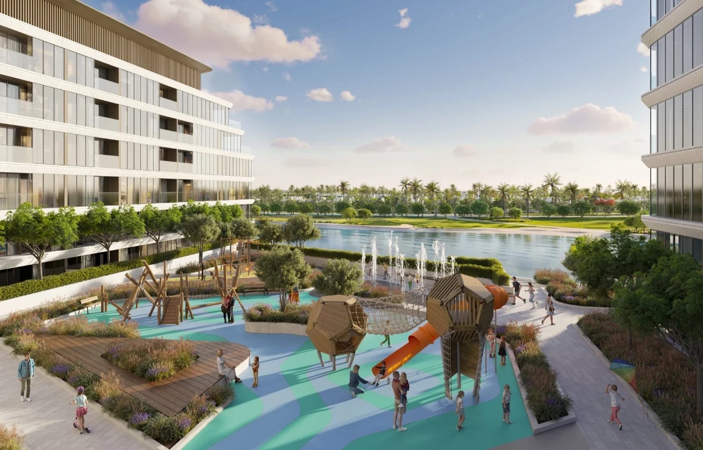 Delphine Beach Residences: Children’s waterside play area (Developer rendering)