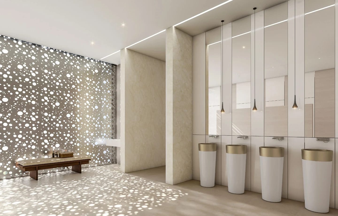 Delphine Beach Residences: Shaded seating space (Developer rendering)