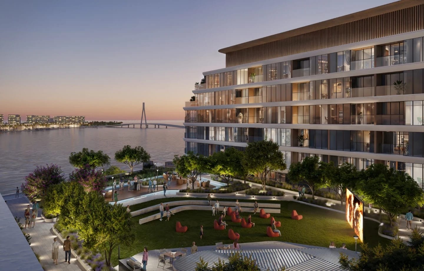 Selene Beach Residences: Outdoor cinema lawn (Developer rendering)