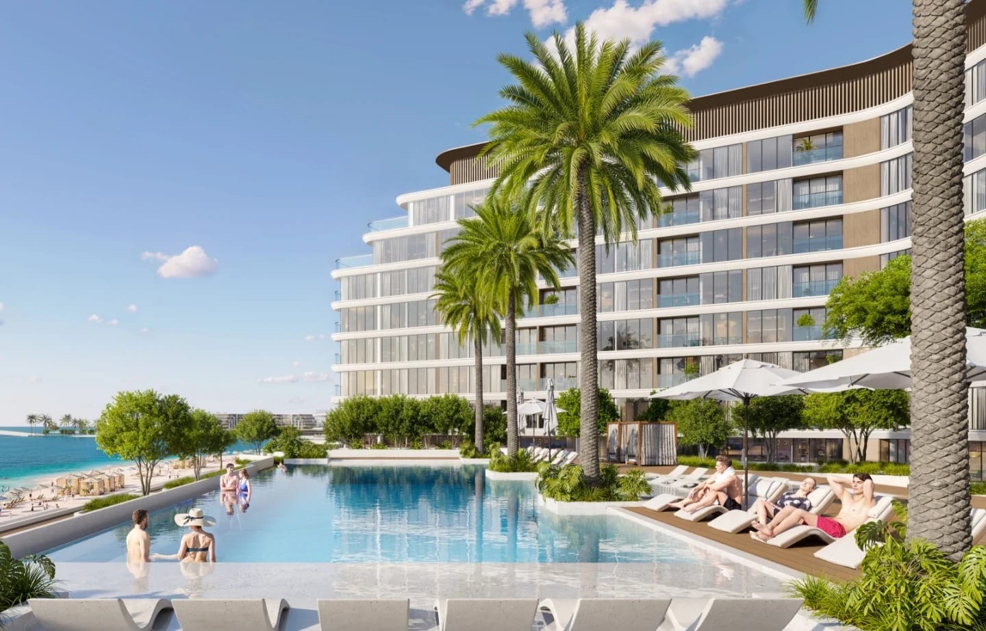 Selene Beach Residences: Swimming pool beside the residences (Developer rendering)