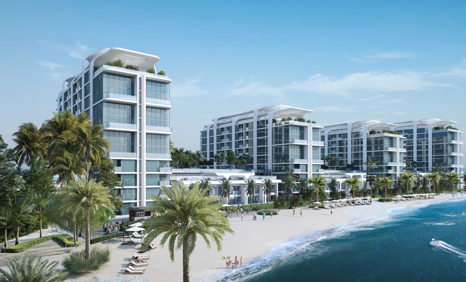 Coastline Beach Residences: Buildings along the shoreline (Developer rendering)