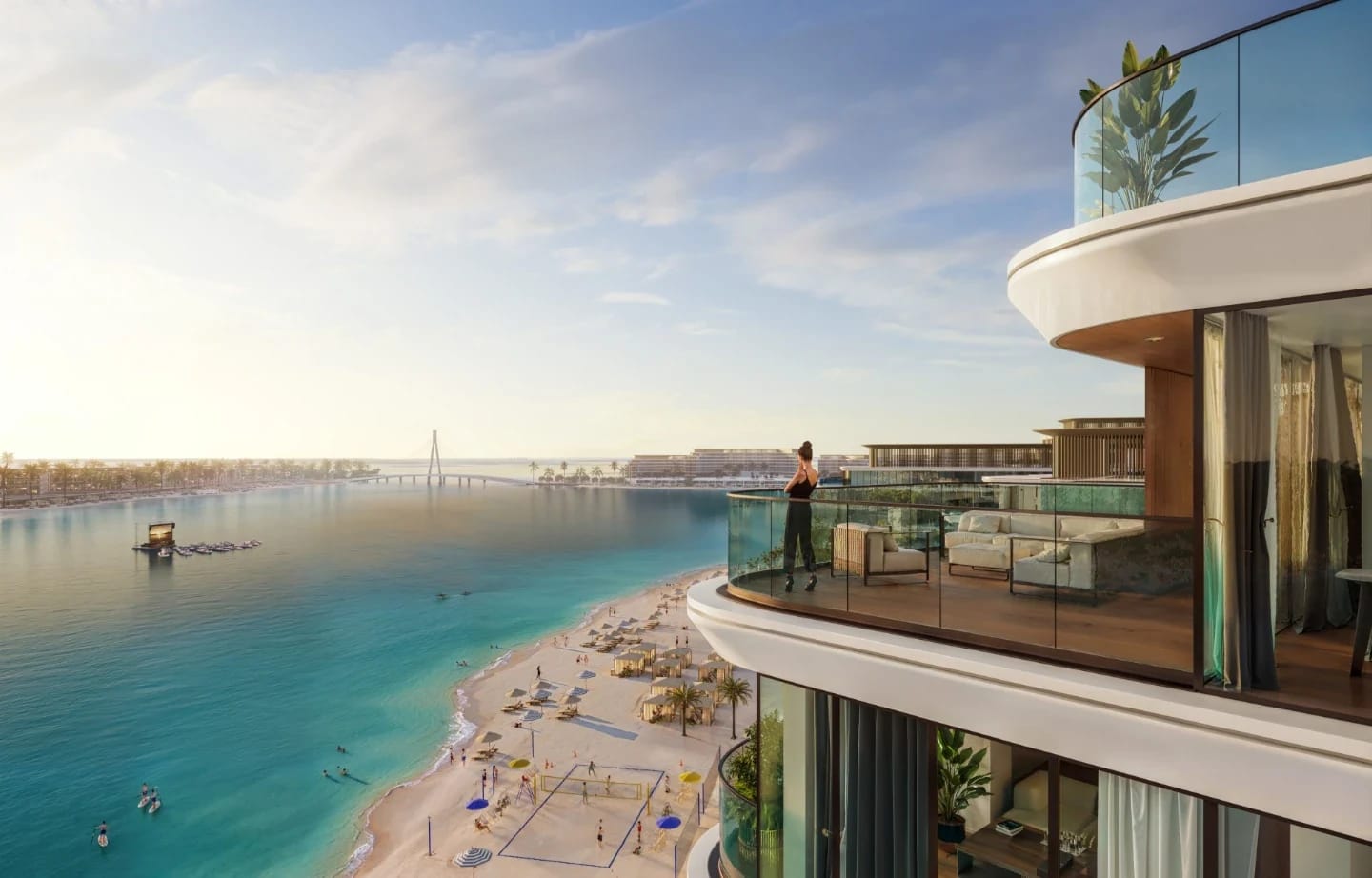 Coastline Beach Residences: Illustrative coastal balcony view (Developer rendering)