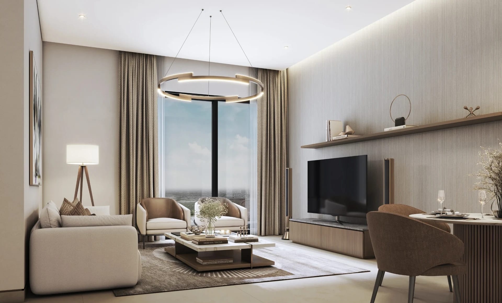 Skyvue Altier: Illustrative living and dining room (Developer rendering)