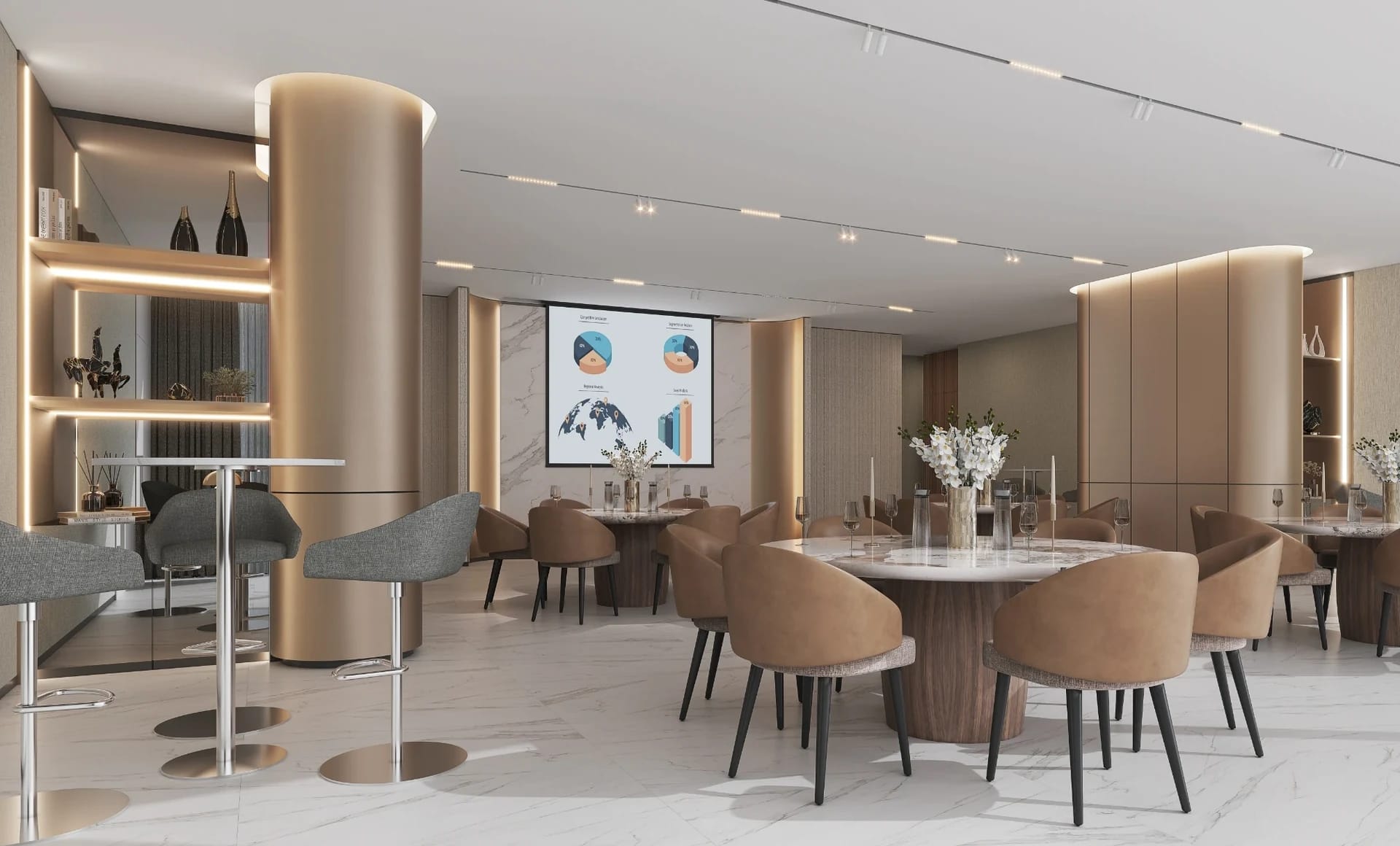 Skyvue Altier: Illustrative kitchen and dining area (Developer rendering)