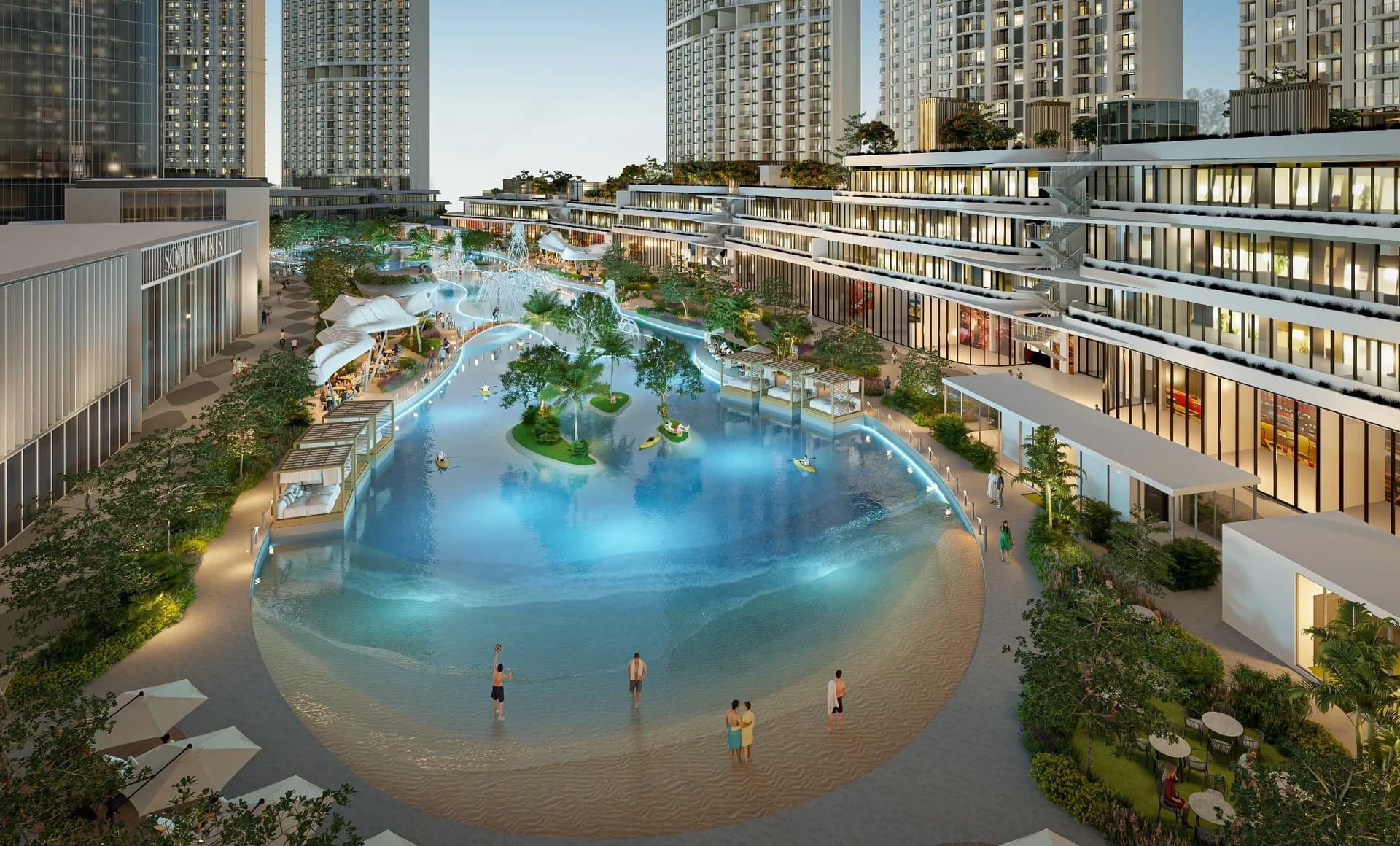 Skyvue Solair: Swimming pool and surrounding terraces (Developer rendering)
