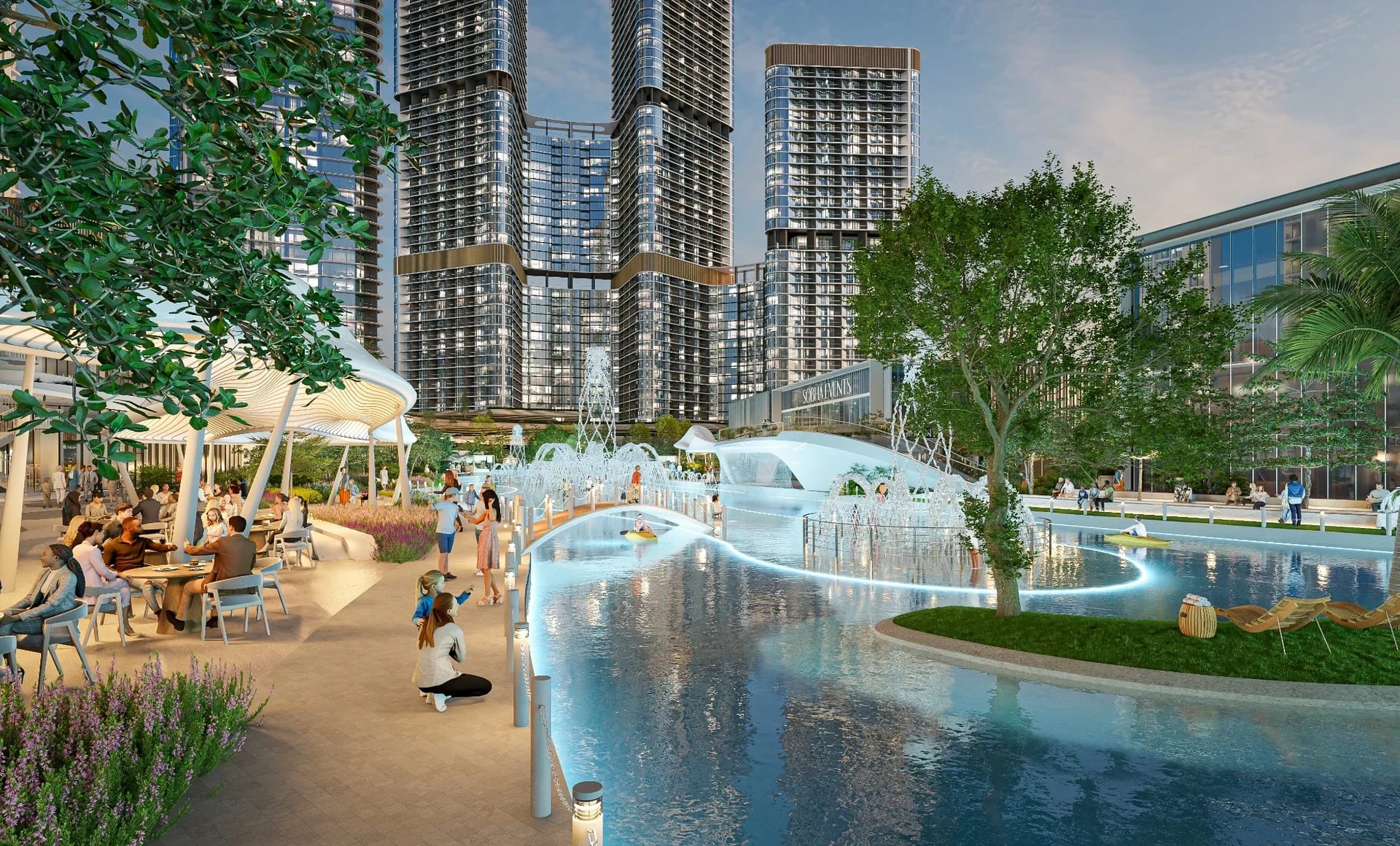 Skyvue Solair: Shared outdoor seating (Developer rendering)
