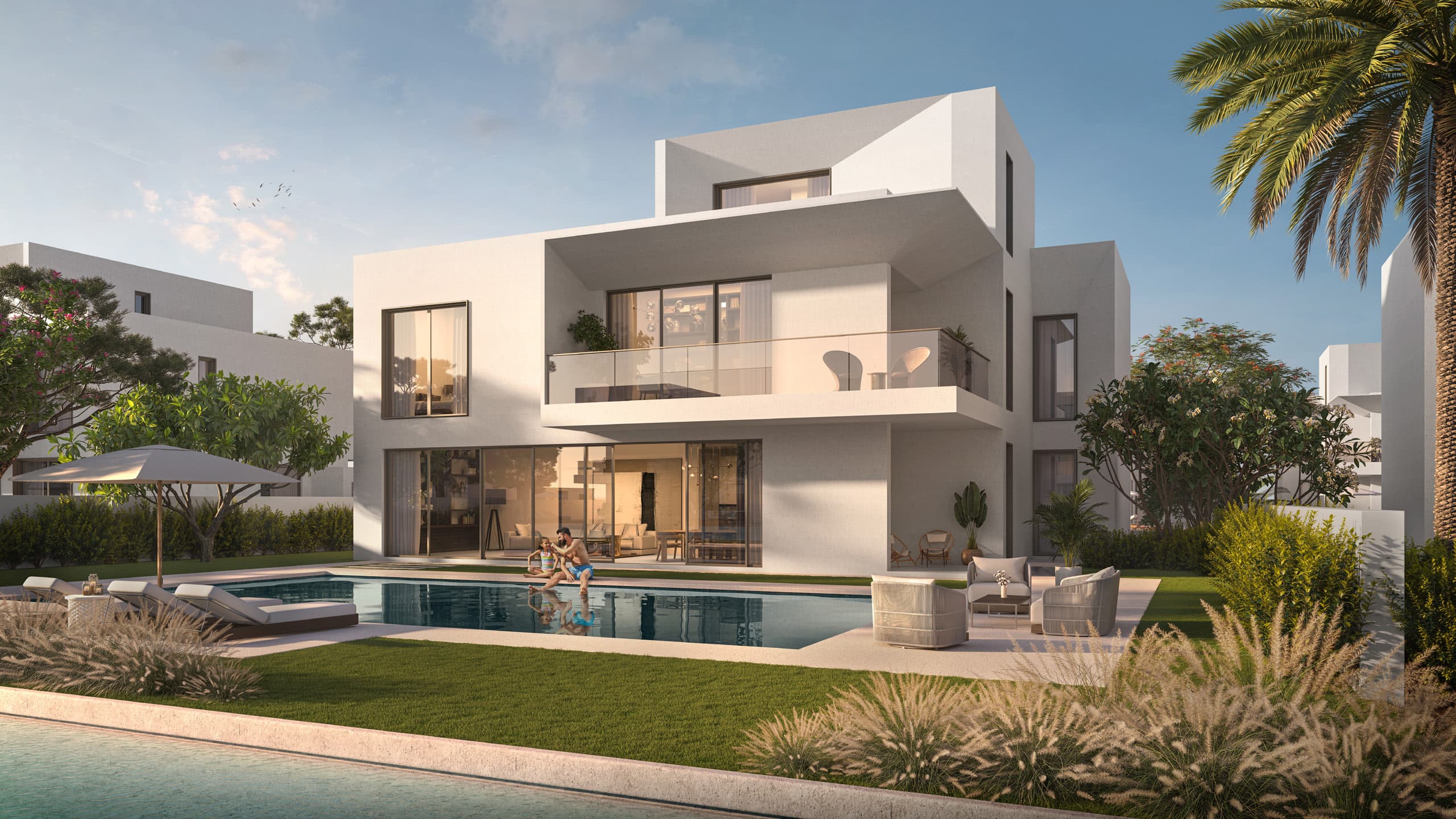 The Oasis: villa with a garden and private swimming pool, Emaar developer rendering