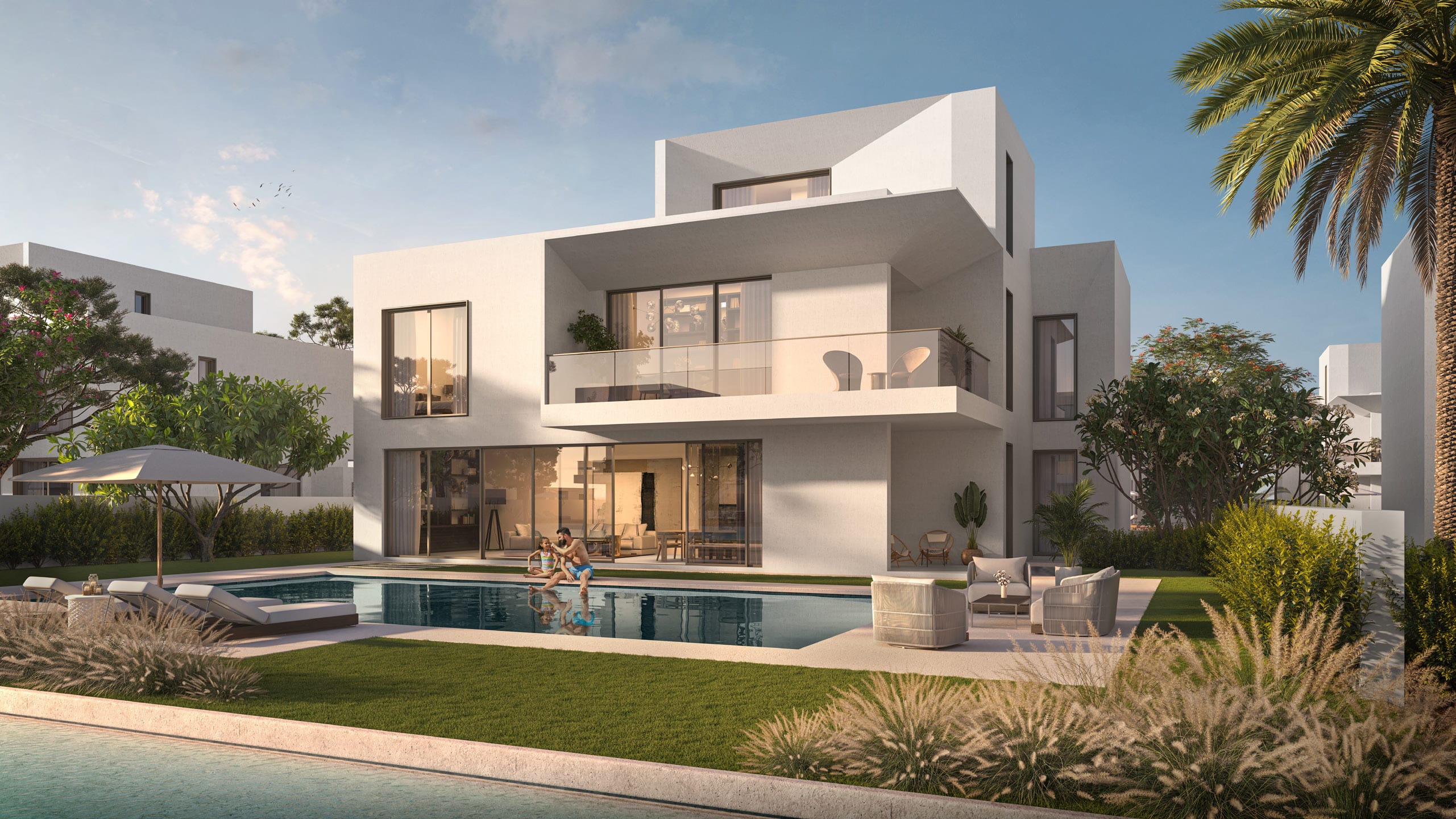 The Oasis: villa with a garden and private swimming pool, Emaar developer rendering