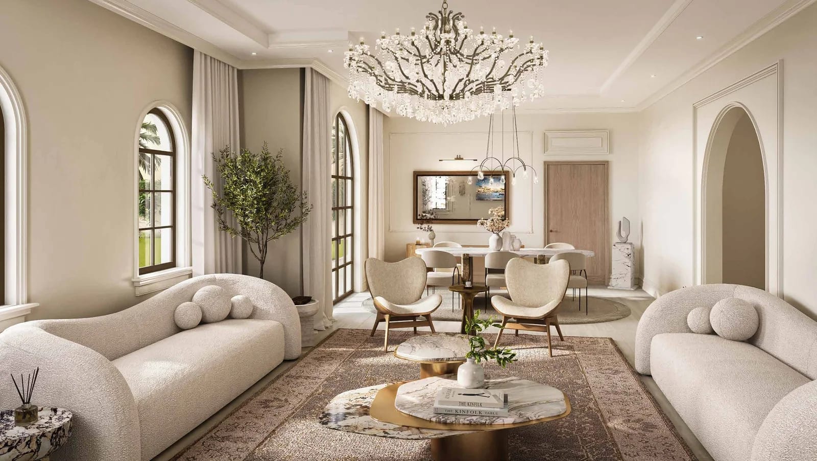 Malaga at Bloom Living living and dining room, indicative developer rendering