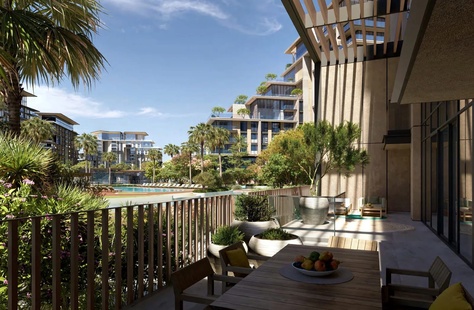 Crestlane 5 four-bedroom duplex terrace beside landscaped communal space, developer rendering