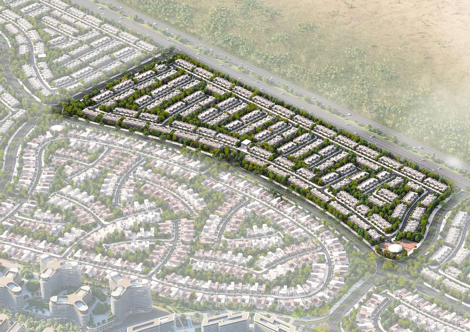 The Willows at Sobha Sanctuary: planned phase seen from above; illustrative developer rendering